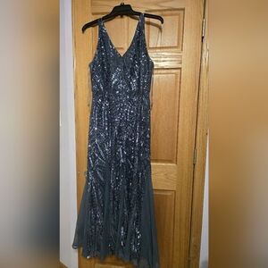 Elegant Black Sequin Evening Dress